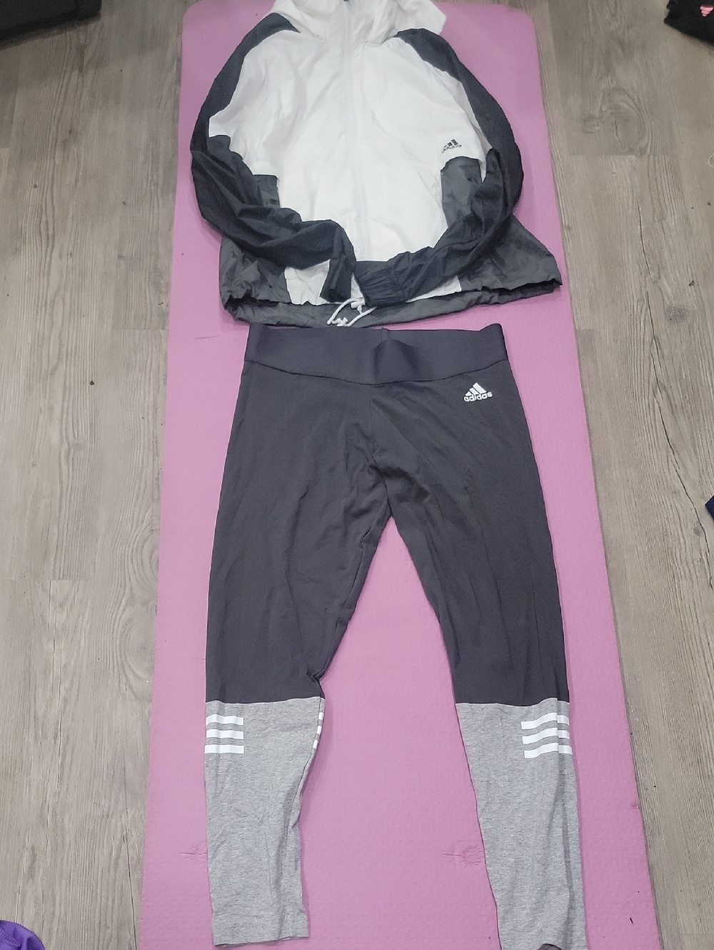 adidas Black & Gray Performance Leggings